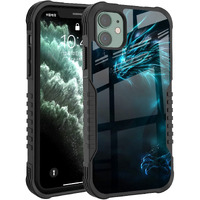 Fjyuanqi Compatible With Iphone 12/12 Pro Case For Men Boys  Cool Blue Dragon Design With Anti Slip Shockproof Bumper  Pc Backplane Protection+Soft Silicone Tpu Prevention Protective Case