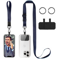 Zafolia Cell Phone Lanyard  Universal Crossbody Lanyards Adjustable Shoulder Neck Strap With Wrist Lanyard  2 Key Rings  12 Phone Tether Pads Compatible Most Smartphones