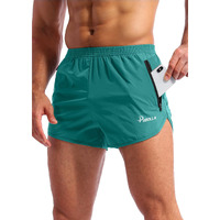 Pudolla Mens Running Shorts 3 Inch Quick Dry Gym Athletic Workout Shorts For Men With Zipper Pockets(Forest Green Medium)