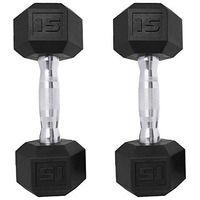 15 Lb Dumbbells Set Of 2 Exercise & Fitness Dumbbell For Home Gym Women And Men Free Weights Hand Hex Dumb Bells