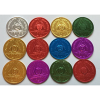 Set Of 12 Recovery Aa Medallion / Coins Bsp 24Hr-11Mo Commemorative