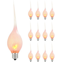 Abeja Flicker Flame Light Bulbs  Silicone Dipped Candle Light Bulbs 1 Watt Country Style Silicone Light Bulbs For Electric Window Candles  Chandelier  E12 Candelabra Base (12 Pack)