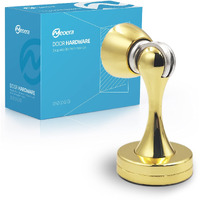 Neoera Magnetic Door Stop(Polished Brass/Gold Color) Door Stopper Strong Magnetic Door Catch For Hold Door Open  Anti-Rust  Heavy Duty For Various Door Types  Wall & Floor Mount 2Pack