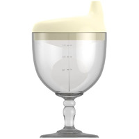 Crumye Fancy Wine Glass Sippy Cup Spill Proof For Baby  Toddler  And Child  Goblet Style Great For Your Prince & Princess Holidays Birthday Party Celebration  5 Ounce(Yellow)