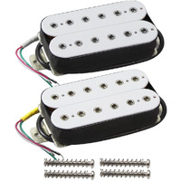 Fleor High Output Alnico 5 Electric Guitar Neck Pickup & Bridge Pickup Humbucker Set White
