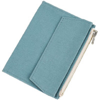 Moterm Canvas Zipper Pocket For Travelers Notebook  1 Insert Pouch Refill For Tn Accessories Card Holder Storage Bag File Folder Stationery (Passport Size Skyblue)