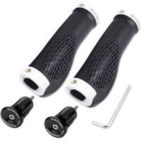 Topcabin Bike Grips Ergonomic Design Bicycle Grips Widen Holding Rubber Bike Handlebar Grips With Aluminum Lockgrips For Bike Mountain Road Mtb ((Aluminum Lock Plug+Grips) White 1 Pair)