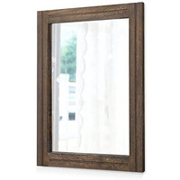 Aazzkang Rustic Wood Mirror 20X16 Rectangle Decorative Wall Mirror With Frame Bedroom Living Room Bathroom Mirror