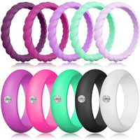 Silicone Diamond Wedding Ring  Luniqi Silicone Band With Rhinestone For Women  Bling And Shine Diamond For Single Or Married Women