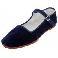 Shoes 18 Womens Cotton China Doll Mary Jane Shoes Ballerina Ballet Flats Shoes (7  Navy 118)