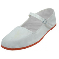 Shoes 18 Womens Cotton China Doll Mary Jane Shoes Ballerina Ballet Flats Shoes (8.5  114 White Canvas)