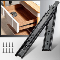 Yenuo Full Extension Drawer Slides Side Mount 10 12 14 16 18 20 22 24 Inch Ball Bearing Metal Black Rails Track Guide Glides Runners Heavy Duty 100 Pound Load Capacity 1 5 Pairs (1 Pair 18 Inch)