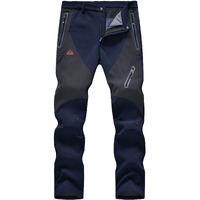 Ysento Men's Mountain Cargo Insulated Pants Waterproof Hiking Camping Fishing Climbing Quick Dry Pants Navy Size 32