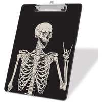 Zaxmey Plastic A4 Clipboards  Cute Clip Board Stardard Letter Size 9 X 12.5 In  Office Decorative For Students Women Men And Kids  Skeleton