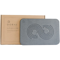 Dorai Home Bath Stone - Luxury Stone Bath Mat - Instantly Removes Water - Non-Slip Surface - Modern And Stylish Design - Rubberized Bottom Pad - Zen Slate
