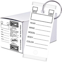 Versa-Tags 1000 Key Tags  Self Protecting Poly  1.25''X3''  Highly Resistant To Abrasion  1000 Key Tag Pack  1000 Chrome Plated Key Tag Rings Included Color White