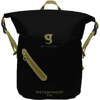 Geckobrands Lightweight 30L Waterproof Backpack  Black/Gold - Watertight Backpack For Hiking And Light Water Activities