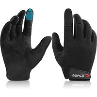 Beace Full Finger Weight Lifting Gym Gloves With Anti-Slip Leather Palm For Workout Exercise Training Fitness And Bodybuilding For Men & Women