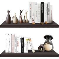 Saumonieres Floating Wall Shelves For Bedroom Bathroom Wall Mounted Solid Wood Shelf Storage Decor Set Of 2  Espresso Floating Shelves