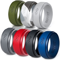 Rinfit Silicone Rings For Men - Mens Silicone Wedding Band - Silicone Ring Men - Rubber Wedding Rings - Rubber Rings Men - Infinity Collection - Setl  Size 13