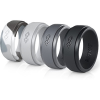 Rinfit Silicone Rings For Men - Mens Silicone Wedding Band - Silicone Ring Men - Rubber Wedding Rings - Rubber Rings Men - Infinity Collection - Seti  Size 12