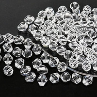 Dowarm 250Pcs Crystal Bicone Beads 6Mm  Bulk Small Faceted Bicone Glass Beads For Jewelry Making  Craft  Diy Bracelet  Necklace  Suncatcher