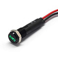 Alpinetech Plb8Ms 8Mm 5/16"" 12V Led Metal Signal Indicator Pilot Dash Light Black Bezel With Symbols (4Wd)