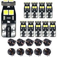 Dodofun 12V White T10 W5W 158 168 194 2825 Instrument Cluster Light Led Bulb Replacement For Dashboard Dash Panel Gauge Indicator Lamp With Socket Cross Pc168 Pc175 Pc194 Pc195 Pc160 Pc161 Pc195Na