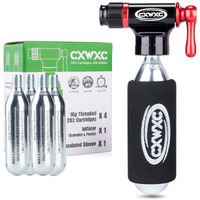 Co2 Inflator Kit With 4 X16G Co2 Cartridges - Presta & Schrader Valve Compatible - Co2 Bike Pump For Road And Mountain Bikes