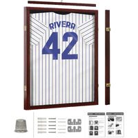 Flybold Jersey Frame Display Case - Large Jersey Display Case Memorabilia - Acrylic Anti Fade 98% Uv Protection - Jersey Framing Kit For Football | Baseball | Basketball | Soccer - Mahogany Brown