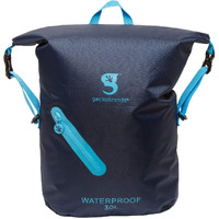 Geckobrands Lightweight 30L Waterproof Backpack  Navy/Neon Blue - Watertight Backpack For Hiking And Light Water Activities