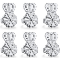 Catinee 3-Pairs Earring Backs For Droopy Ears 18K Gold Plated Earring Backs Lifter For Heavy Earrings  Adjustable Hypoallergenic Secure Earring Backs(White)