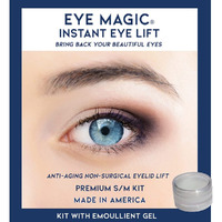 Eye Magic Premium Instant Eye Lift (Small/Med Kit + Emollient Gel) Lifts And Defines Droopy  Sagging  Hooded  Eyelids For A Youthful Look | Safe For Daily Use | Made In America