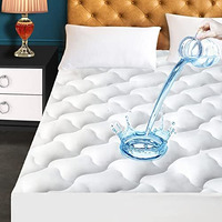 Queen Size Quilted Fitted Mattress Pad  Waterproof Breathable Cooling Mattress Protector  Stretches Up To 21 Inches Deep Pocket Hollow Cotton Alternative Filling Noiseless Mattress Cover
