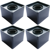 Actopus 4Pcs Black Microphone Cube Interview Square Mic Flag Studio Equipment