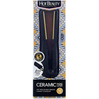 Hot Beauty Professional Ceramic Mini Flat Iron 1/2"" Anti-Frizz Extreme Smooth (Black) Travel Pouch Included