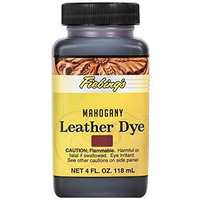 Fiebing's Leather Dye (4 Fl Oz  Mahogany) - Alcohol-Based  Penetrating  Permanent Dye For Shoes  Boots  Belts  Bags  Furniture - Includes Wool Dauber Applicator - Recolor & Restore Leathercraft