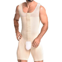 Nonecho Men Shapewear Tummy Control Full Body Shaper Slimming Bodysuit Plus Size
