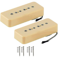 Fleor Alnico 5 Single Coil Pickup Soap Bar Pickups Cream P90 Neck & Bridge Pickup Set