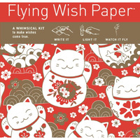 Flying Wish Paper Lucky Cats - Write It  Light It  Watch It Fly - Perfect Little Gift Wish Paper - 5"" X 5"" - Whimsical Mini Kit
