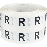 Letter R Inventory Labels .5 Inch Round Circle Dots 1 000 Adhesive Stickers