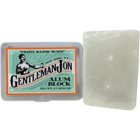 Gentleman Jon 3.7 Ounce Alum Block In Plastic Case  Upgrade Your Shave - Soothing Aftershave Solution For Shaving Razor Burn Relief - Travel Friendly Durable Plastic Case Included
