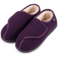 Longbay Womens Adjustable Slippers Memory Foam Cozy Wide Diabetic House Shoes Edema Orthopedic Neuropathy Indoor Outdoor (9 B(M)  Purple)