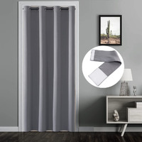 Single Panel Curtain 80 Inches Long Privacy Thermal Insulated Blackout Curtains For Bedroom Bathroom Doorway Divider Cover Garage Fit Instead Of Accordion Door 48X80 Length 48"" Wide Light Grey/Gray