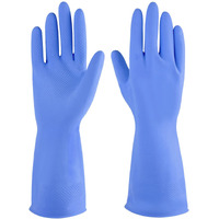 Iucge Rubber Cleaning Gloves Blue 3 Pairs For Household Reuseable Dishwashing Gloves For Kitchen.(3 Xl)