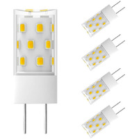 Gy6.35 Led Bulb 5W Equivalent To 50W Bi-Pin Base Halogen Bulb  Ac/Dc 12V Daylight White 6000K For Pendant Light  Chandelier  Desk Light  Accent Lights  Landscape Lighting  Non-Dimmable (4 Pack)