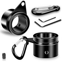 Reeron 1"" Flag Pole Rings Clips 360? Rotating Flagpole Swivels Clips Flag Mounting Rings - Aluminum Alloy Anti Furling Flagpole Rings Flag Parts Kit For 0.75-1.02 Inch Diameter Pole (Black - 2Pcs)