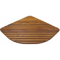 Seateak Triangular Wooden Teak Shower Mat  Waterproof Mat  Indoor Bath Mat  Outdoor Shower Platform  24"" L X 24"" W X 1.5"" H