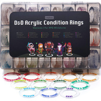 Tidyboss Dnd Miniatures Acrylic Condition Rings 96 Pcs Status Effects Markers In 24 Conditions & Colors For Dungeon And Dragons Game Accessories For Rpg Tabletop Gaming With Storage Box