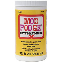 Mod Podge Matte Sealer  Glue & Finish: All-In-One Craft Solution- Quick Dry  Easy Clean  For Wood  Paper  Fabric & More. Non-Toxic - Craft With Confidence  Made In Usa  32 Oz.  Pack Of 1